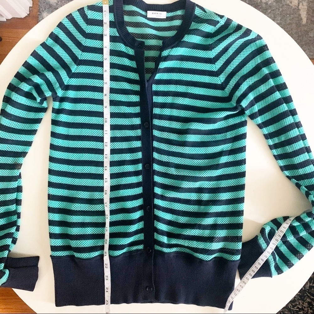 Akris Punto Striped Knit Cardigan 2 Piece Set Women’s US Size 6 - Picture 7 of 15